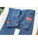 Exquisite embroidered vintage peony jeans