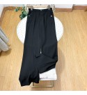 Black high-waisted suit pants