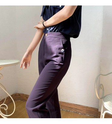 Plum high-waisted 8/...