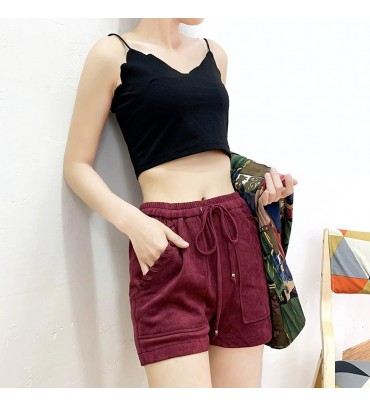 Garnet suede shorts...