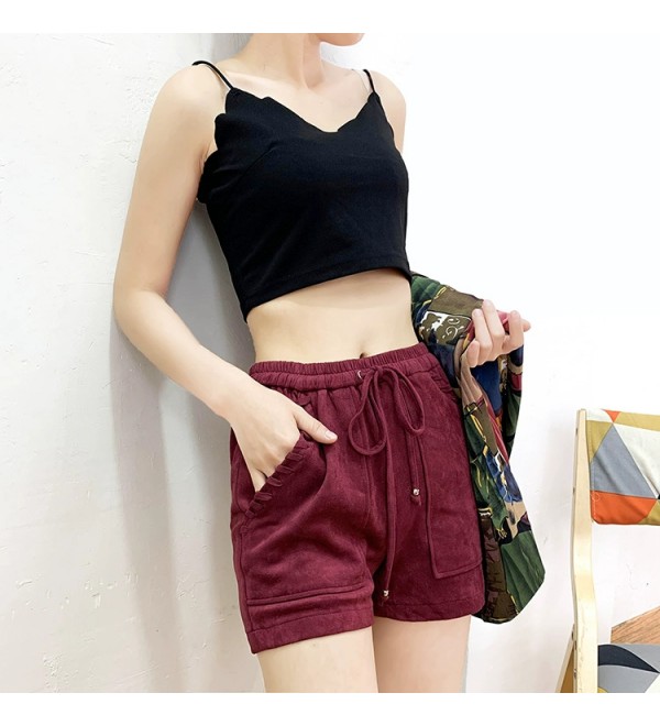 Garnet suede shorts