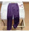 Plum Vintage casual velvet straight leg pants